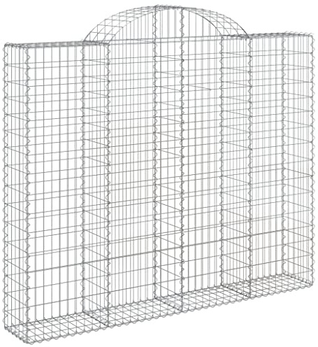 Gabionenkorb, Steinkorb Gabionen Mauer Bogengartenzaun 200 x 30 x 160/180 cm verzinktes Eisen