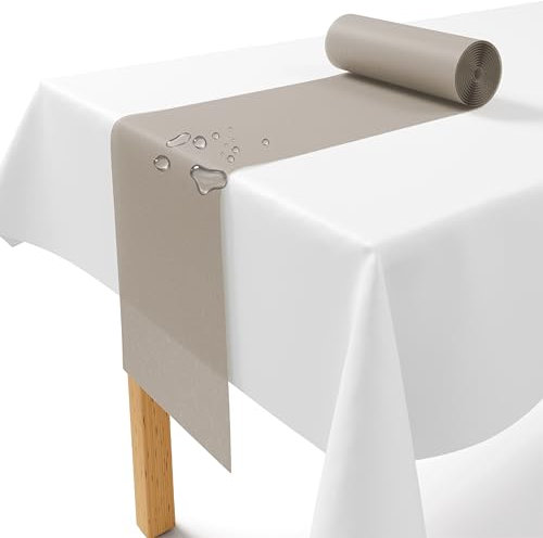 Vlies Tischläufer Taupe [30cm x 25m] - Einweg Tischband als edle Tischläufer Tischdeko für Hochzeit, Kommunion, Taufe, Geburtstag, Weihnachten und Biertisch Feste