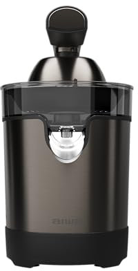 Aiwa KORYU 1000 AJC-6000 - Spremiagrumi elettrico a leva 1000 W, corpo in acciaio inox, cono e filtro in acciaio, senza BPA, sistema antigoccia, adatto per uso intensivo. Colore: acciaio inox