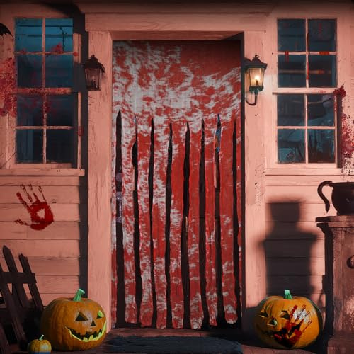 CANCJ 1Pc Halloween Doorway Curtain, 65x39 Inch Creepy Gauze Halloween Decorations for Haunted House & Party Entrance – Spooky Cloth Halloween Door Curtain for Indoor Outdoor Halloween Decor