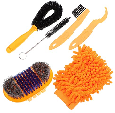 6 Pcs Bike Cleaning Brush Kit, Multi Tool Maintenance Accessories, Fits for All Bikes