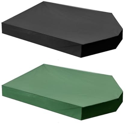 CWOQOCW Oxford Tuch Bootsform Sandkastenabdeckung Wasserdicht Staub Sandkasten Pool Schutzhülle mit Aufbewahrungstasche für Kinder Garten Spielplatz (Schwarz)