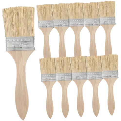 DIYEAH 10 pièces Pinceaux de Peinture de Brosse Multi Usage pour Peinture Pâtisserie et Grillades avec Poignée Confortable