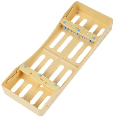 Gogogmee Sterilisationsbox Aus Abs Kunststoff 5-fach Sterilisationstablett Für Kleine Werkzeuge Gelbe Sterilisationsbox Mit Deckel Für Nagel Und Maniküre Instrumente
