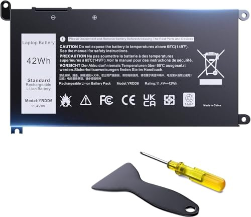 OILLvi YRDD6 1VX1H 42Wh Battery Replacement for Dell Inspiron 5482 5485 7586 3583 5491 5591 5481 5593 5584 3310 3493 3582 3584 3593 3793 5480 5581 5590 5493 5585 5594 5598 3501 Vostro 3491 VM732