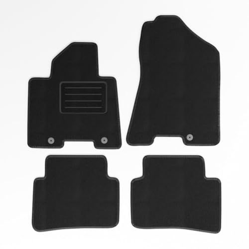 Mats4all Textil Fussmatten Passend für Hyundai Tucson 2015-2020 | rutschfest | Mit Verstärkung | 4-teilig
