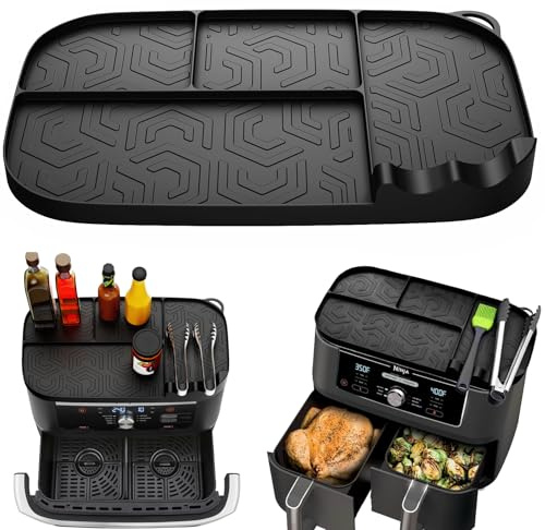 Heißluftfritteuse Zubehör für Ninja AF500EU DZ400EU AF400EU AF451EU | Airfryer Zubehör Aufbewahrungsregal Silikonmatte für Ninja Foodi Max Dual Zone Heißluftfritteuse 9,5L-10,4L