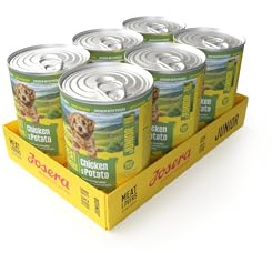 JOSERA Meat Lovers Junior Menu Huhn | 6X 400g | Hundefutter nass | Junior | Premium Nassfutter für Welpen & Junghunde | extra viel Huhn & Ente (Chicken&Duck) mit Lachsöl | getreidefrei