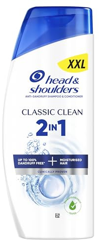 Head & Shoulders Classic Clean 2in1 Anti-Dandruff Shampoo and Conditioner 625ml. Works against Dandruff, Oil and Itch from the 1st Wash. Dandruff Free + Moisturised Hair. For All Hair Types