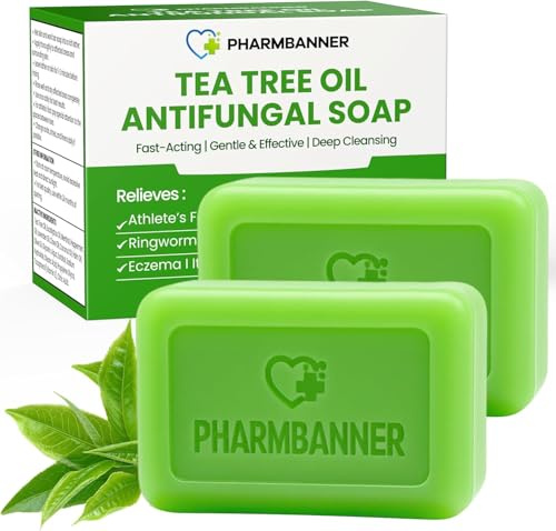 Tea Tree Soap Bar – Deep Cleansing Botanical Bar with Tea Tree, Eucalyptus & Lavender Oils – Gently Soothes Skin Prone to Discomfort, Odour, or Dryness