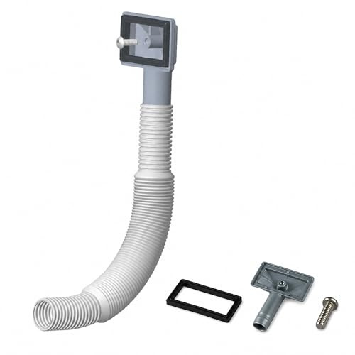 Sink Overflow Kit, Adjustable 210-600mm Extendible Overflow Pipe with Square Wash Basin Head – Waste Overflow Kit for Kitchen Sink & Bathroom, Includes PVC Overflow Tube (21.5mm Diameter) (1, White)
