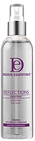 Design Essentials Reflections Liquid Shine, Lightweight Hair Polish Spray for Frizz Control, Thermal Protection & Shine, Alcohol-Free, 4 oz