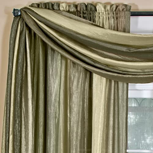 ACHIM Sheer Scarf Valance, 50 x 144 in, Sage, Light Filtering