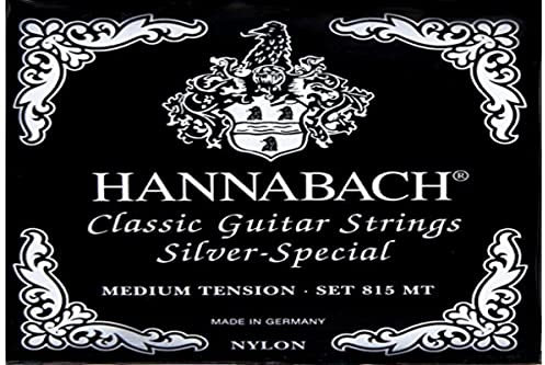 Cuerdas Hannabach para guitarra clásica Seire 815 Medium Tension Silver Special (cuerda polivalente para casi todos los instrumentos, cuerdas para guitarra clásica, Made in Germany)