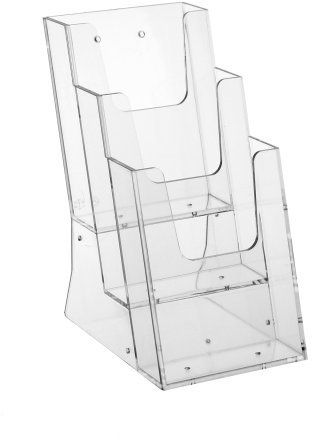 DIN Lang (99x210mm) Prospekthalter mit 3 Etagen für Prospekte im Hochformat