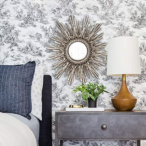 Howard Elliott Chelsea Espejo Antiguo Starburst Espejo, Marco de Resina de Plata Envejecida, Pieza de Acento