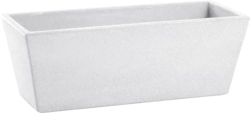 Nicoli- PORTAVASO D'ARREDO -FIORIERA A Cassetta Squadrata/BALCONIERA ROTAZIONALE in Resina MYSIA40 CM 40X20 H 18 Colore Bianco -Superficie Matt