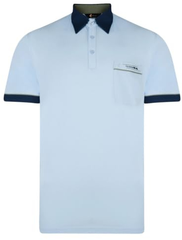 Gabicci Contrasting Collar & Cuff Patterned Jersey Polo Shirt - White