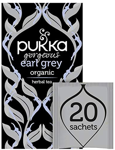 Pukka Herbs Gorgeous Earl Grey Organic Black Tea Bags, 20 Teabags | For a fragrant cup, organic bergamot Earl Grey, naturally black tea, home compostable tea bags