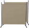 QUICK STAR 2 Stück Paravent 180 x 178 cm Stoff Raumteiler Groß Garten Stellwand Trennwand Balkon Sichtschutz Sand
