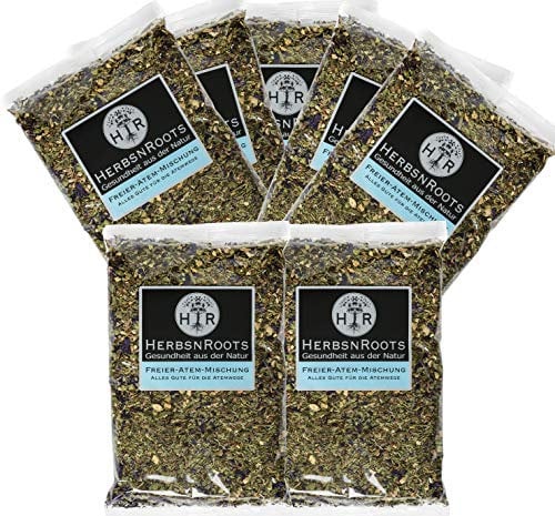 Freier Atem Mischung • Kräutertee • Lungenkraut -Sammlung • Husten lösen & lindern • abhusten erleichtern • Glutenfrei • Laktosefrei • Vegan • 7x 210g • HerbsnRoots