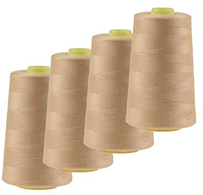 4 x 4572m Qualitäts Overlock-Garn Overlock-Nähgarn Oeko-Tex Farbe 701-740, Farbe:A706 mandelgelb