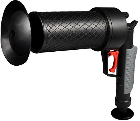 Air Pressure Drain Pump Pipe Dredge Tools, Air Power Drain Blaster, High Pressure Drain Opener, with 4 Suckers, Suitable for Bathroom, Toilet, Bathtubs Sink, Kitchen, Showers, Floor Drain(Black)