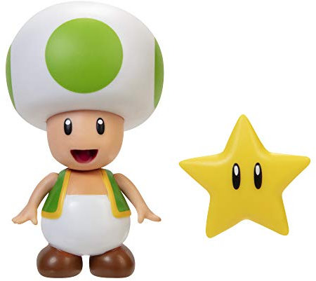 Nintendo - Jakks Super Mario - Grüner Toad mit Stern - 10 cm Figur - Wave 23, 406794