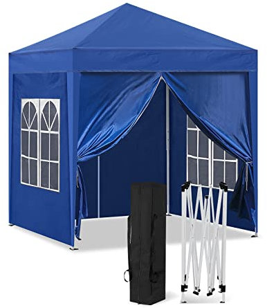 CLIPOP Gazebo pop-up da 2 x 2 m, impermeabile, con 4 pannelli laterali e borsa per il trasporto, gazebo resistente e istantaneo, per matrimoni, campeggio, spiaggia