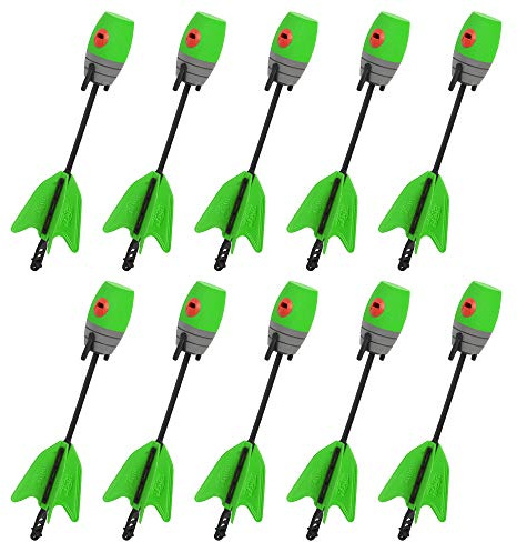Zing Zonic Whistling Arrow Refill Pack 10 Green Arrows, Compatible with HyperStrike Firetek Z-Tek Z-Curve Z-Bow Archery Toy for Kids