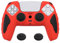 playvital Coque Manette pour ps5 Protection Accessoire pour ps5 Controller Cover Housse Silicone avec Capuchon Joystick,Édition Chevalier-Rouge&Noir