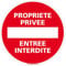Panneau Propriété Privée Entrée Interdite - Panneau classique de signalisation d'une propriété privée - Panneau de sécurité rigide et rond - Diamètre 240 mm - Plastique PVC de 1 mm