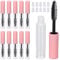 10Pcs Empty Mascara Tube and Wand, 5ml Clear Refillable Empty Mascara Tube Bottle with Eyelash Wand Portable DIY Eyelashes Mascara Cosmetic Container Bottle for Eyelash Growth Oil and More