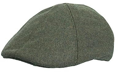 WALKER AND HAWKES - Barney - Unisex Ballonmütze aus 6 Teilen - Flache Kappe im Country-Stil - Olivgrün - XL (60cm)