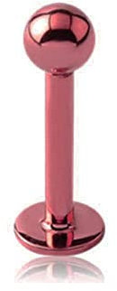 Jewel Barrel Labret Piercing 6mm 8mm Stab Lippenpiercing Lippe Stud Ring Monroe Helix Tragus Ohrstecker Körperschmuck 16g (1,2 mm) Chirurgenstahl mit Kugel (Pink, 6)