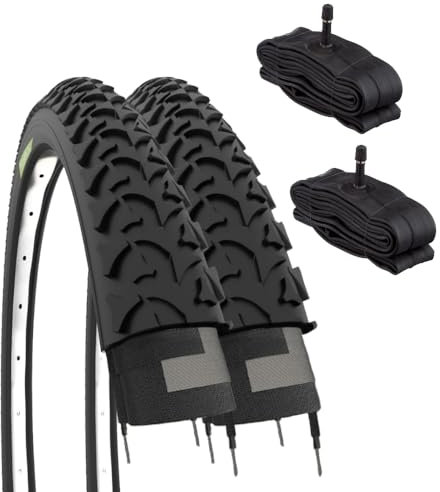 ECOVELO Unisex Kinder Ebi20mae 2 Reifen 20 x 1,75 (47-406) + Schläuche mit Schrader-Ventil, Schwarz, 20 POLLICI
