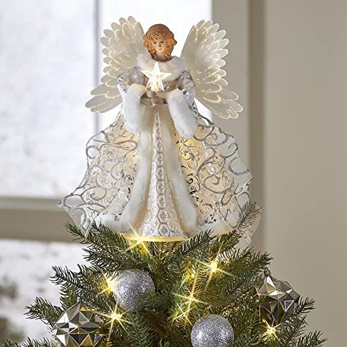 HshDUti Weißer Engel Weihnachtsbaumspitze Engel Baumspitze Engel Baumspitze Weihnachtsbaum Ornamente Urlaub Party Weihnachtsdeko Engel Baumspitze Weihnachtsbaumschmuck B