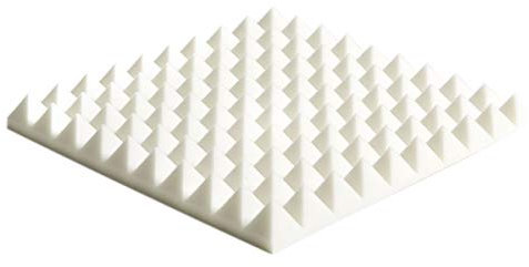 PHONME 10 Stück Schallschutz Schaumstoff 50x50x5cm Akustikschaumstoff Dämmschaummatte Pyramiden Noppenschaum für Audio TV Studio(Color:Weiß)