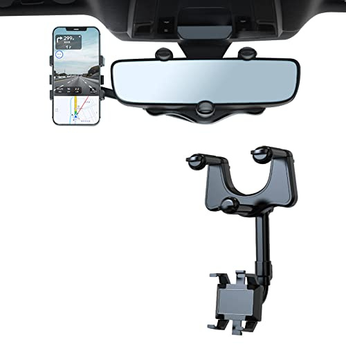 Xlqyb Support de téléphone pour rétroviseur de Voiture, Support de téléphone Multifonctionnel pivotant à 360 degrés et télescopique, adapté à Tous Les Smartphones.