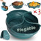 Accesorio Freidora Sin Aceite/Molde Silicona Freidora de Aire Caliente Antiadherente y Redondo / 22 cm Plegable/Air Fryer de 5 Litros ó más/SET 3 Piezas: Olla+ Alfombrilla Silicona + Guante