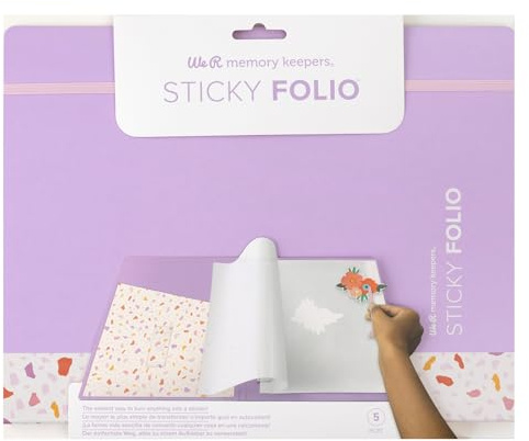 We R Memory Keepers Sticky Folio (Lilac) Make Anything A Sticker, Adhesive Sheets, Die Cuts, Ephemera, Scrapbook, Card Making, Journals, Acid Free, Archival Safe, Glue Dots, Storage Folder