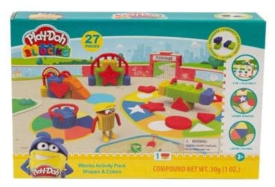 Bildo Play Doh Blocks, Set Formas y Colores 27 Piezas con construcciones y Pasta para modelar-PLD03000 (Grandi Giochi PLD03000)
