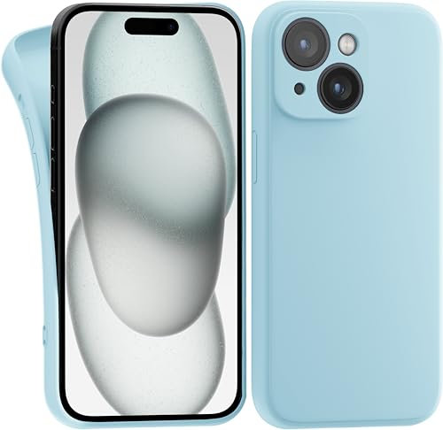 MyGadget Case for iPhone 15 - Cover Ultra Thin TPU - Soft Touch Rubber & Anti-Scratch Shell - Flexible Silicone - Matte Baby Blue