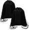 DALOMGZL 2PCS Drawstring Bags, PE Gym Bag,Sling, Swing, and Go with Swimming Bag for Men & Women, Ideal PE Waterproof Scratch Resistant Bag for School, gym, Holidays, Travel & beach bags(Black)
