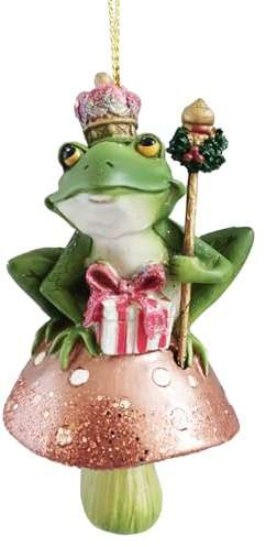 Baumschmuck Frosch Froschkönig auf Pilz - Baumkugel Märchen, Weihnachtsdeko, Christbaumkugel