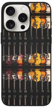 KIROJA Electric Guitar Print For Iphone 15 Soft Glass Case,6.1 In For Iphone 15 Pro,6.7in For Iphone 15 Pro Max