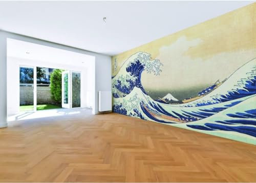 Ocean Serenity Wandaufkleber, japanisches inspiriertes Design, 128 x 84 cm