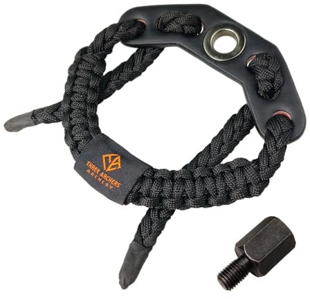 THREE ARCHERS Bogenschlinge Bogenschießen Handgelenkschlinge Verstellbare Handschlaufe Compound Bogen Stabilisator & Handschlaufe Träger Jagd & Zielen Zubehör-schwarz