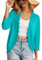 GRECERELLE Womens Summer Cardigan Lightweight Soft Casual Cropped Knit Shrugs Jumper Womens Tops for Dress Summer Evening Wedding (Cyan, M)