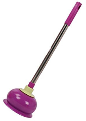 Hoement Desatascador De Baño con Mango y Succión Potente para Drenajes y Tuberías Herramienta De Limpieza Duradera con Cabezal De Goma y Acero Inoxidable Color Morado